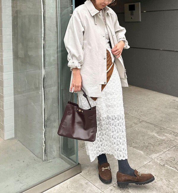 NOLLEY'S sophi「ウォッシャブルエアーツイルステンカラーハーフコート」|ステンカラーコート|