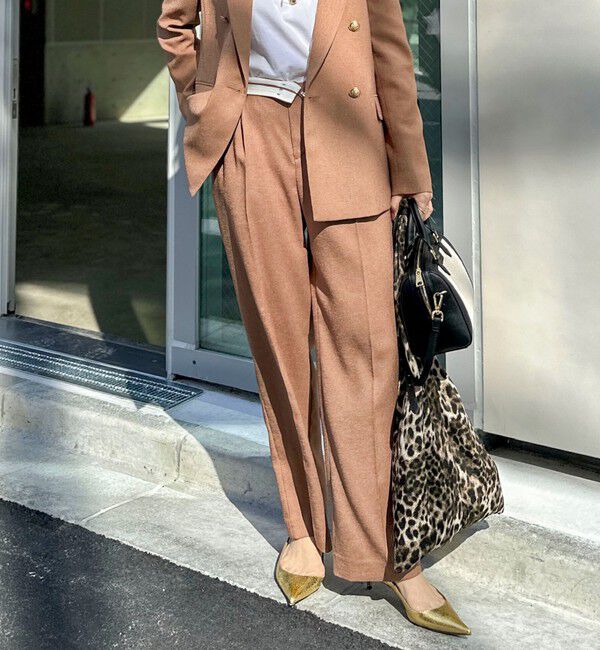 NOLLEY'S「《セットアップ対応》ウォッシャブルハイスペック麻調愛されセミワイドパンツ」|その他|