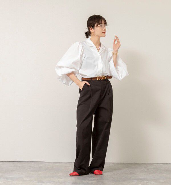 MAQWEL「【MAQWEL/マクウェル】ボリュームスリーブ開襟シャツ」|シャツ・ブラウス|