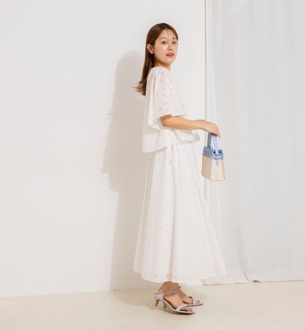 NOLLEY'S「《セットアップ対応》ウォッシャブルフレアスリーブレースブラウス」|シャツ・ブラウス|