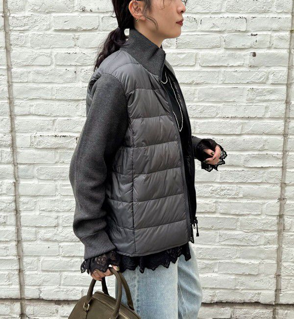 fredy emue「【TAION/タイオン】別注HI NECK DOWN JACKET+SLEEVE KNIT」|ダウン|