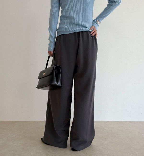 fredy emue「【リピーター続出！/高身長サイズあり】とろみWarmストレートイージーパンツ」|チノ|