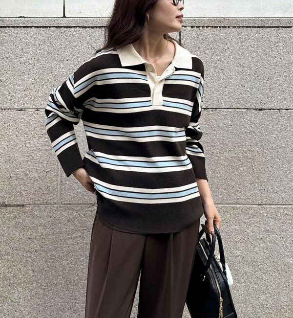 fredy emue「ラガーボーダーニットプルオーバー」|ニット・セーター|