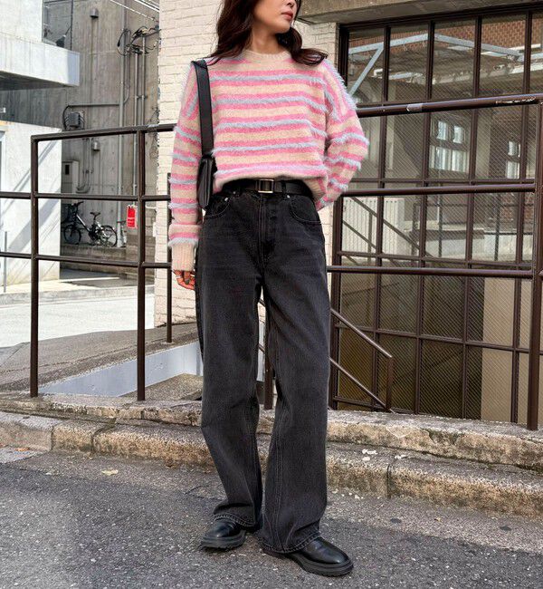 fredy emue「マルチボーダークロップドニットプルオーバー」|ニット・セーター|