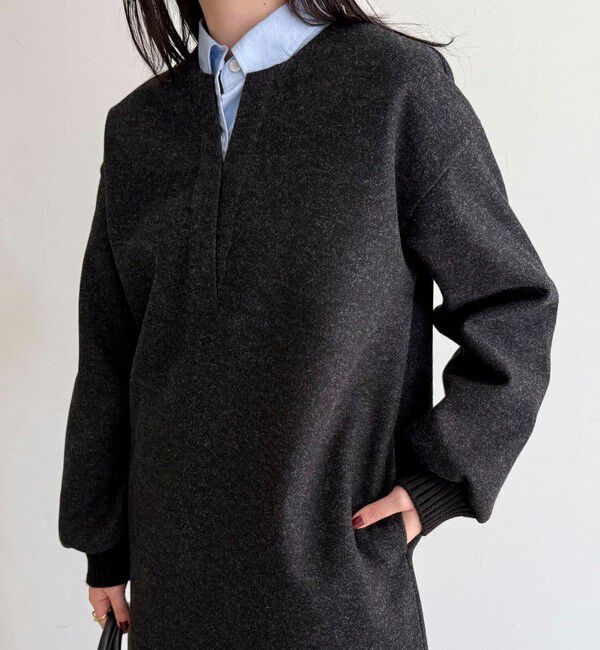 fredy emue「ソフトニットメルトンワンピース」|ワンピース|チャコールグレー