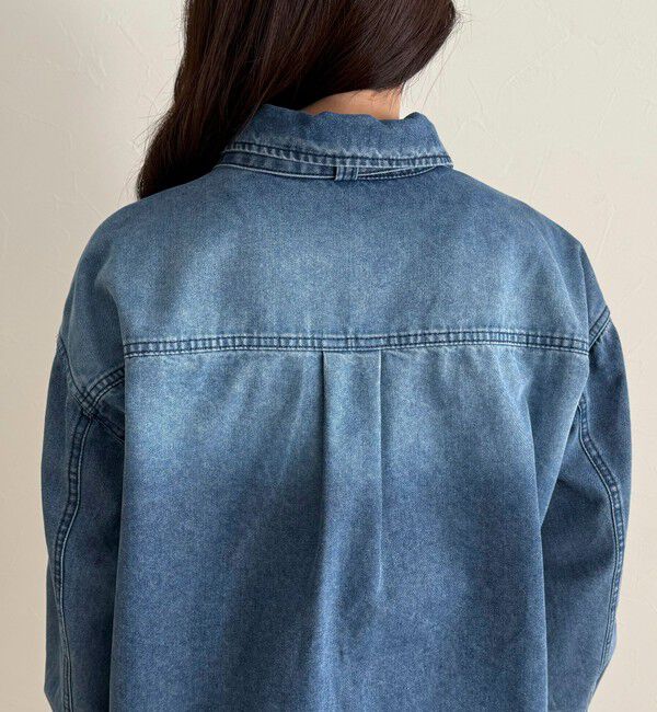 fredy emue「《セットアップ対応》デニムボウタイクロップドシャツ」|シャツ・ブラウス|