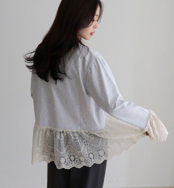 fredy emue「【4回目の追加販売！】レースドッキングロンTシャツ」|Tシャツ・カットソー|