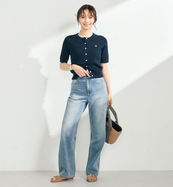 fredy emue「【毎年大人気！/完売必須】FR刺しゅうケーブル柄半袖カーディガン」|カーディガン|