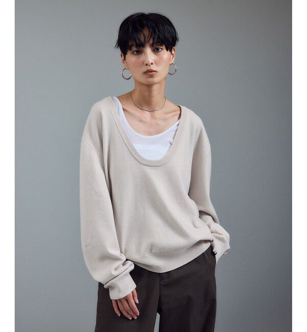 SALON adam et rope'「【extreme cashmere（エクストリーム・カシミア）】jacob / ジェイコブニット」|ニット・セーター|ライトグレー(08)