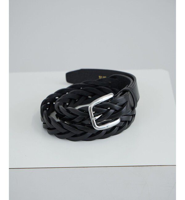 SALON adam et rope'「【J'aDoRe・店舗限定】【TORY LEATHER（トリーレザー）】1/4  inch long tip braided belt」|ベルト|ブラック(01)