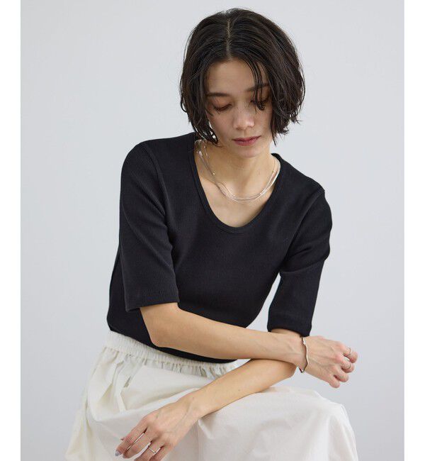 SALON adam et rope'「プリマベールファームリーリブT / UVケア・洗える・新色追加」|Tシャツ・カットソー|