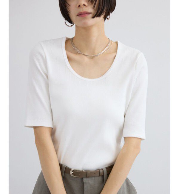 SALON adam et rope'「プリマベールファームリーリブT / UVケア・洗える・新色追加」|Tシャツ・カットソー|