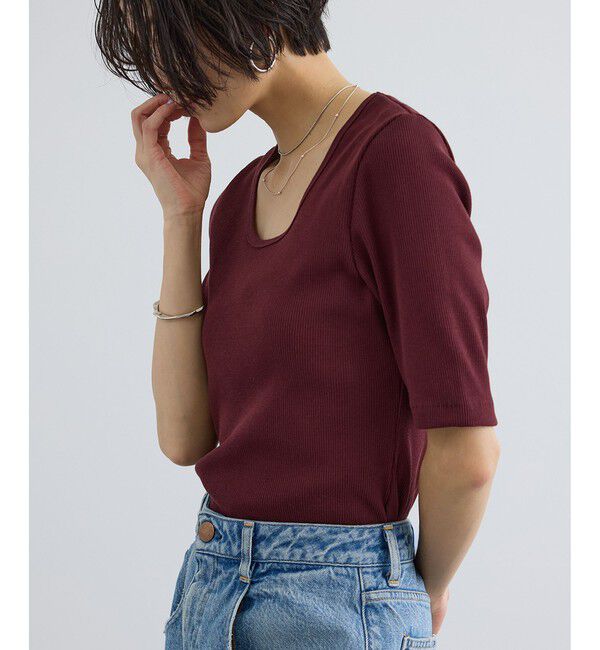 SALON adam et rope'「プリマベールファームリーリブT / UVケア・洗える・新色追加」|Tシャツ・カットソー|