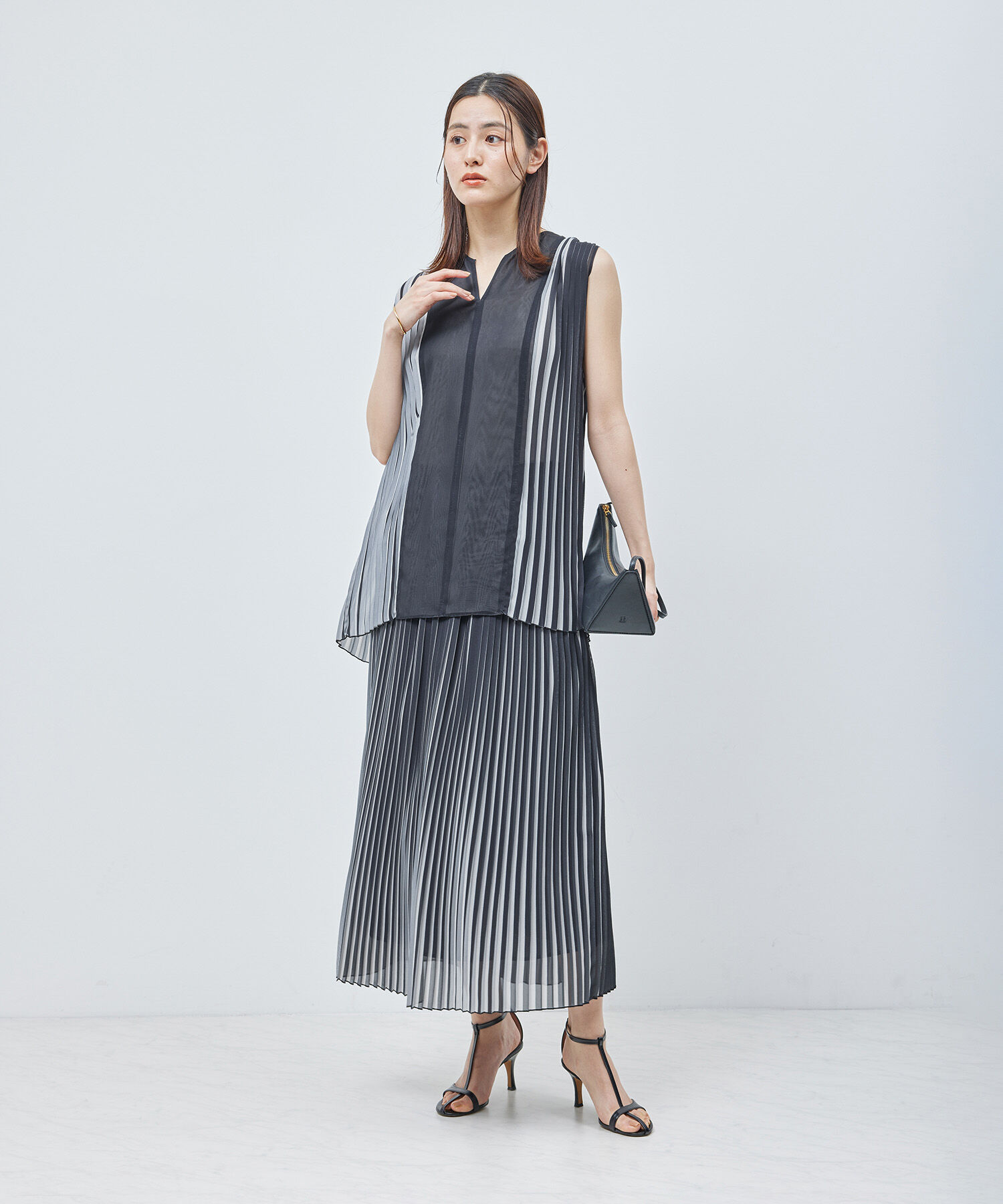 ROPE「プリーツスカート（バイカラー/無地）【メディア掲載】」|スカート|