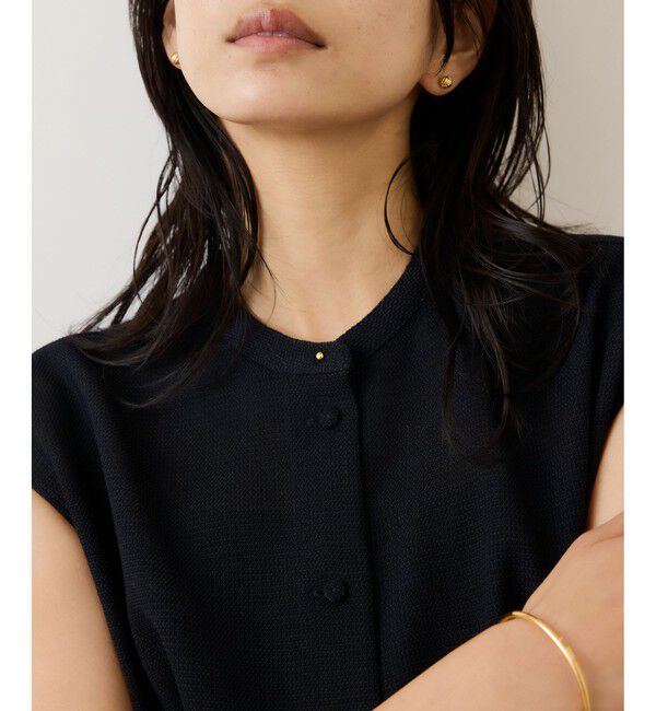 ROPE「カラミ織りタックナロースタンドブラウス/セットアップ対応・イージーケア」|シャツ・ブラウス|