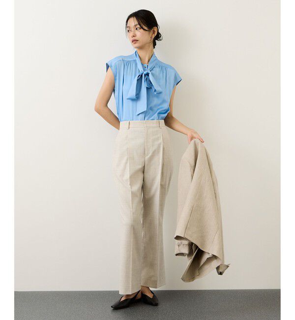 ROPE「サテンシルケットボウタイブラウス/イージーケア」|シャツ・ブラウス|