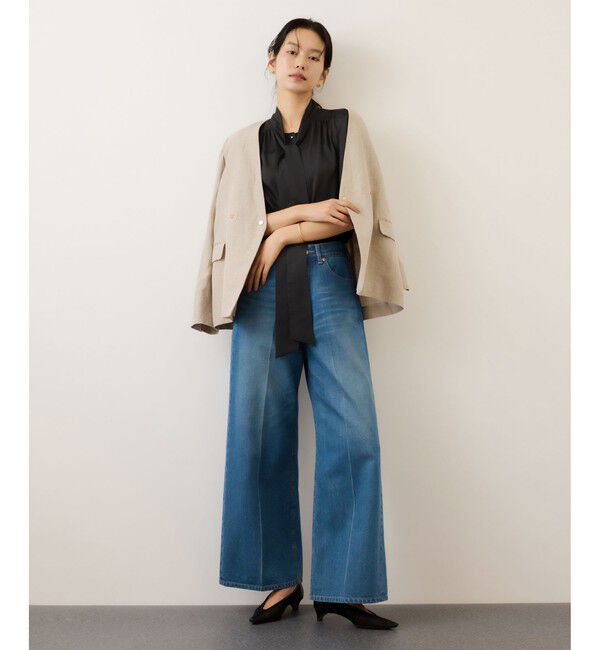 ROPE「サテンシルケットボウタイブラウス/イージーケア」|シャツ・ブラウス|