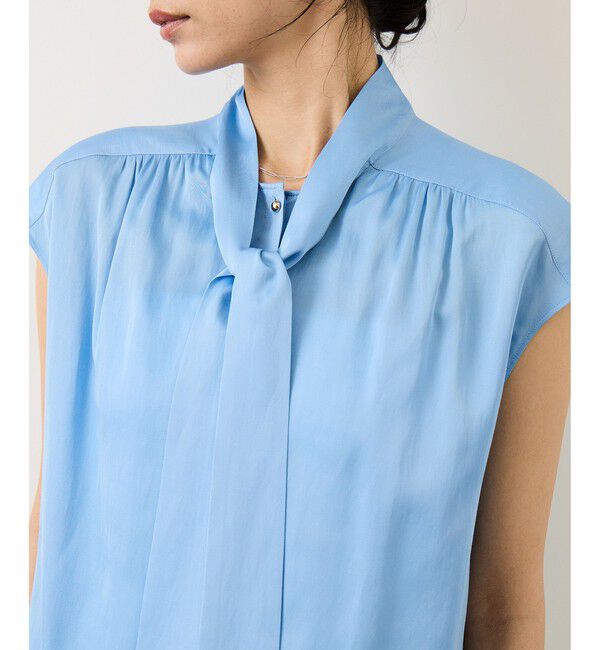 ROPE「サテンシルケットボウタイブラウス/イージーケア」|シャツ・ブラウス|