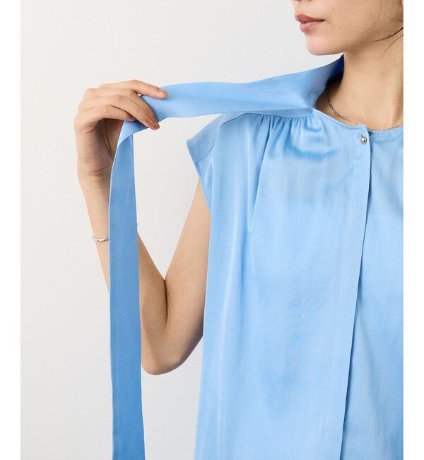 ROPE「サテンシルケットボウタイブラウス/イージーケア」|シャツ・ブラウス|