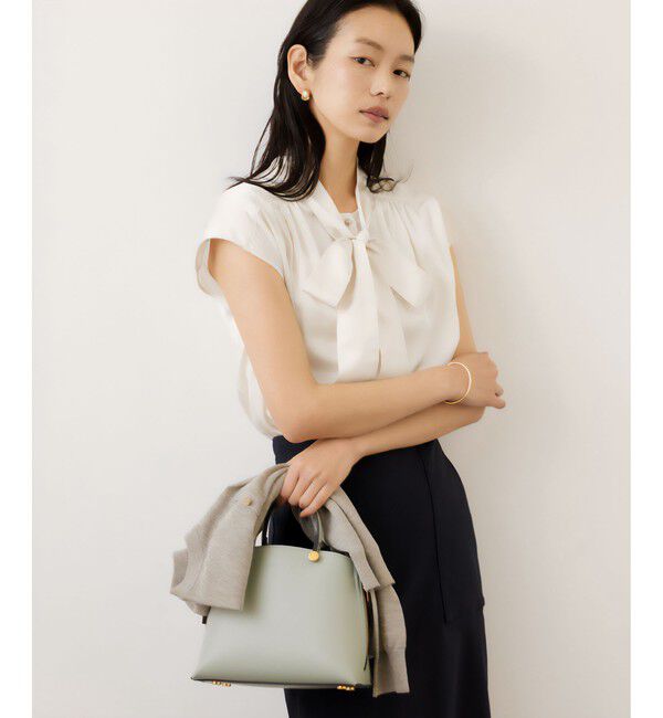 ROPE「サテンシルケットボウタイブラウス/イージーケア」|シャツ・ブラウス|