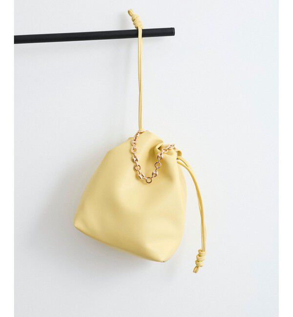 VIS「チェーンハンドル2WAY巾着バッグ」|ハンドバッグ|イエロー系(82)