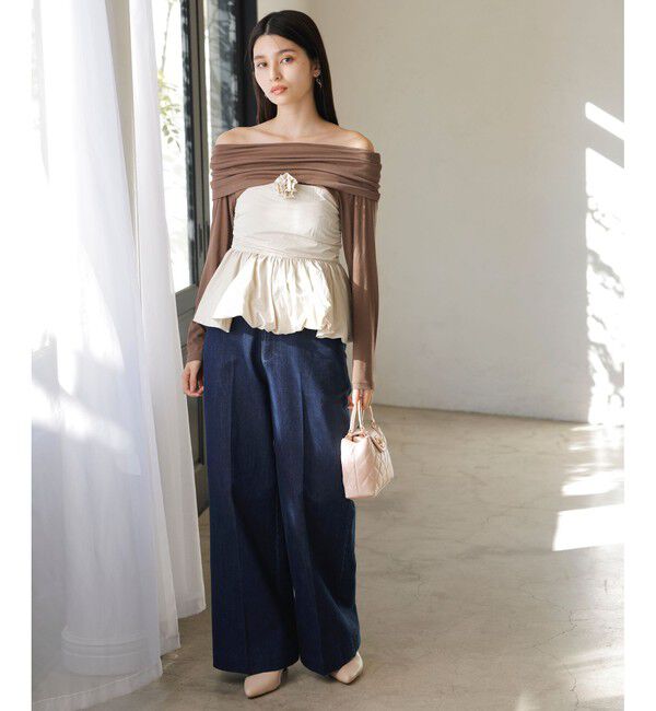 VIS「コサージュ付きバルーンナイロンビスチェ」|その他|