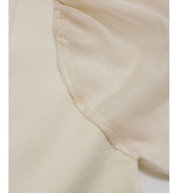 VIS「【洗える】スクエアネックシアーハーフスリーブニット」|ニット・セーター|