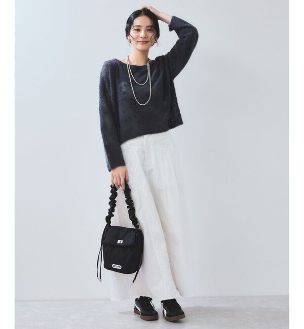 VIS「フラワーモチーフフェザーシアーニット」|ニット・セーター|