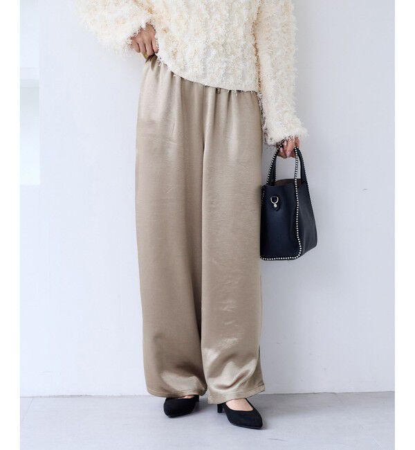 VIS「【WEB/一部店舗限定】配色サイドラインサテンイージーパンツ」|チノ|