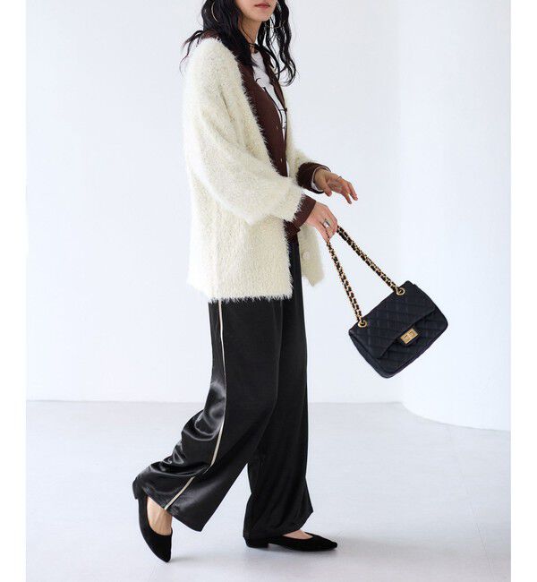 VIS「【WEB/一部店舗限定】配色サイドラインサテンイージーパンツ」|チノ|