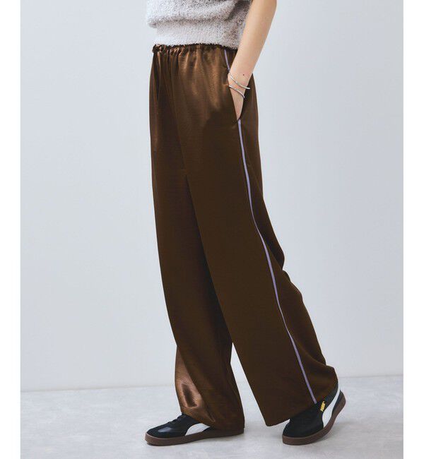 VIS「【WEB/一部店舗限定】配色サイドラインサテンイージーパンツ」|チノ|