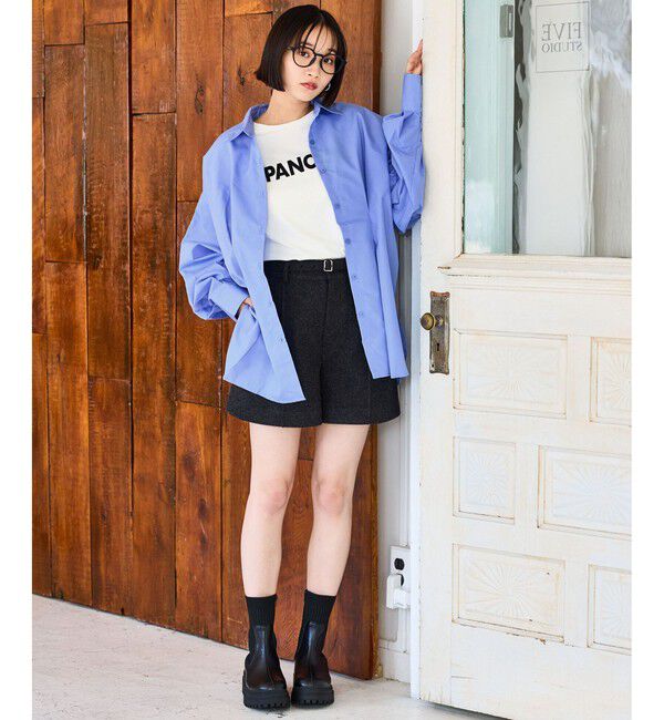 VIS「【WEB/一部店舗限定】ウエストタックオーバーサイズシャツ」|シャツ・ブラウス|