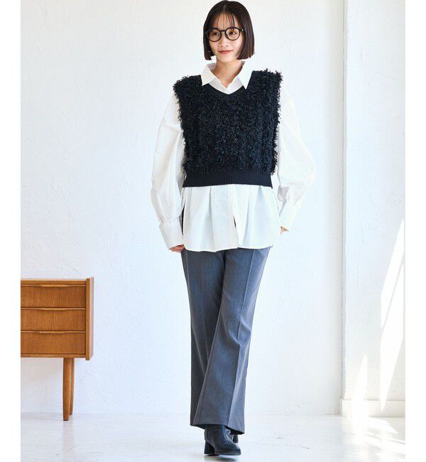 VIS「【WEB/一部店舗限定】ウエストタックオーバーサイズシャツ」|シャツ・ブラウス|