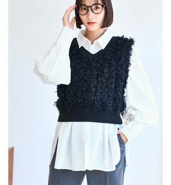 VIS「【WEB/一部店舗限定】ウエストタックオーバーサイズシャツ」|シャツ・ブラウス|