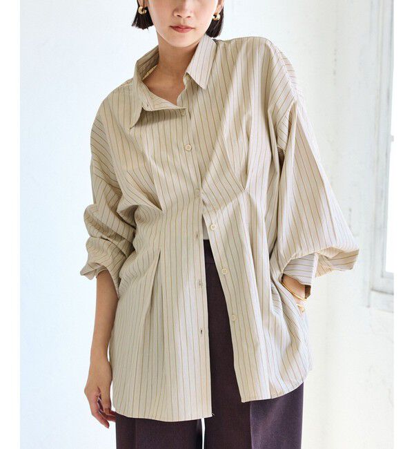 VIS「【WEB/一部店舗限定】ウエストタックオーバーサイズシャツ」|シャツ・ブラウス|