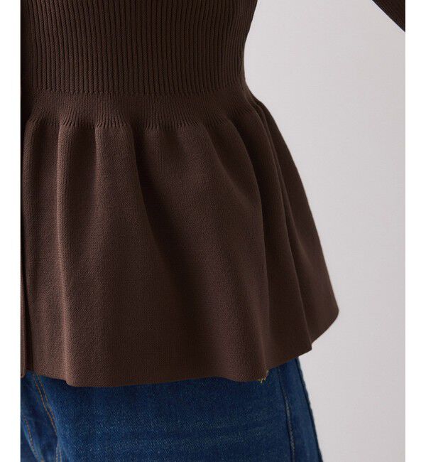 VIS「【洗える】襟付きペプラムカーディガン」|カーディガン|