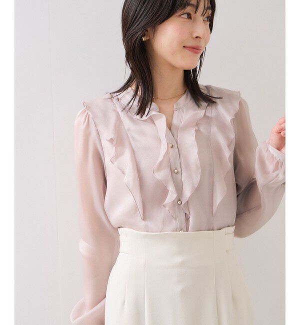 VIS「シアーラッフルブラウス/イージーケア」|シャツ・ブラウス|ピンク(63)