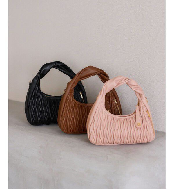 VIS「【2WAY】ねじりハンドルキルティングバッグ」|ハンドバッグ|