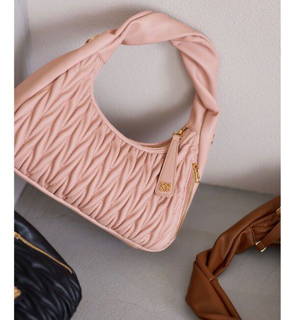 VIS「【2WAY】ねじりハンドルキルティングバッグ」|ハンドバッグ|ピンク系(65)