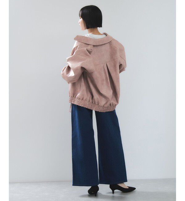 VIS「合皮＆スエードライクジップアップブルゾン」|ブルゾン・スタジャン|