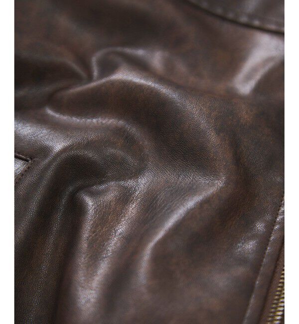 VIS「合皮＆スエードライクジップアップブルゾン」|ブルゾン・スタジャン|