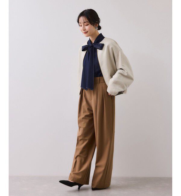 VIS「合皮パイピングキルトアソートブルゾン」|ブルゾン・スタジャン|