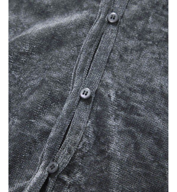 VIS「【2WAY】花柄＆無地アソート袖シャーリングベロアカーディガン」|カーディガン|