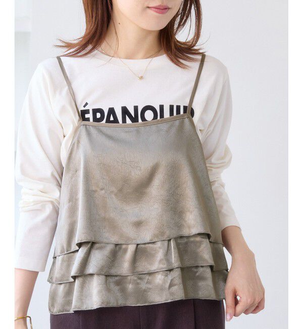 VIS「【WEB限定】サテンフリルビスチェ/2WAY」|キャミソール|