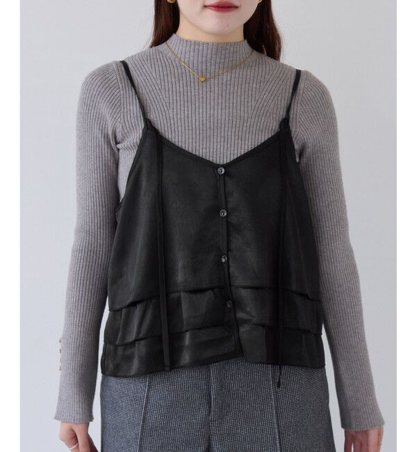 VIS「【WEB限定】サテンフリルビスチェ/2WAY」|キャミソール|