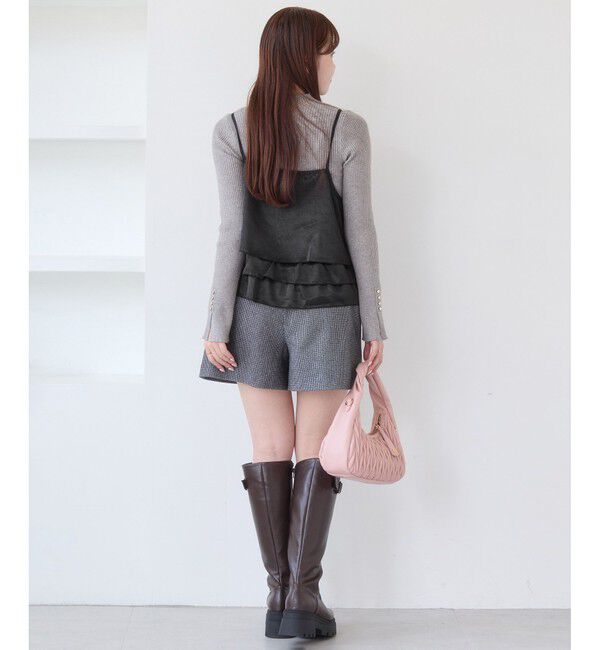 VIS「【WEB限定】サテンフリルビスチェ/2WAY」|キャミソール|