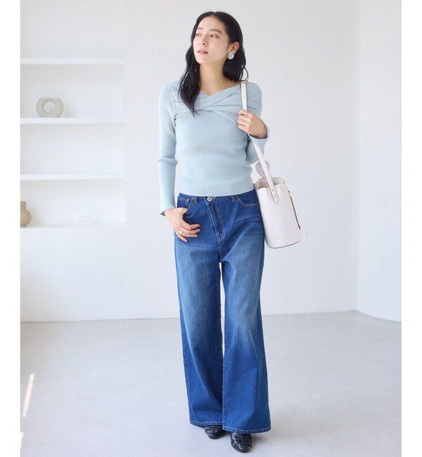 VIS「アシメねじれデザインリブニット」|ニット・セーター|