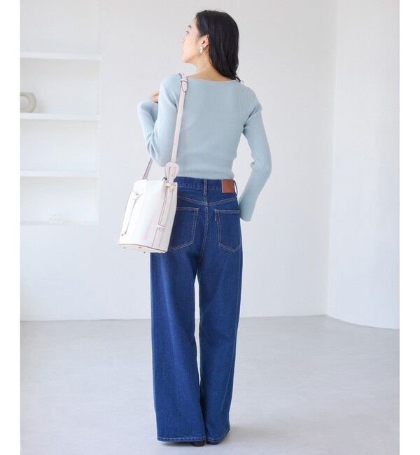 VIS「アシメねじれデザインリブニット」|ニット・セーター|