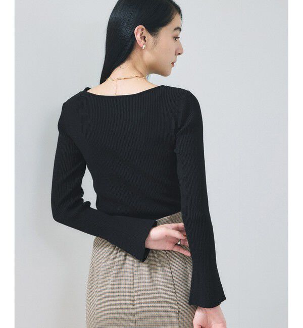 VIS「アシメねじれデザインリブニット」|ニット・セーター|