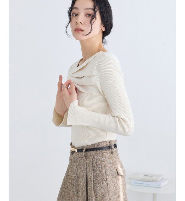 VIS「アシメねじれデザインリブニット」|ニット・セーター|キナリ系(17)